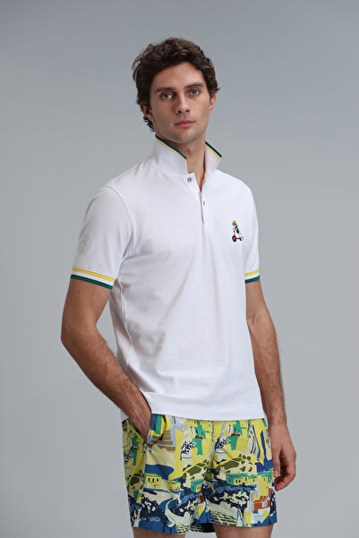 Lufian Ανδρικό μπλουζάκι πόλο Match Smart White