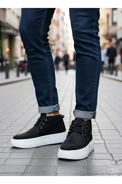 BOA BA0550 Μαύρα ανδρικά αθλητικά μποτάκια με γούνα εσωτερικά και κορδόνια