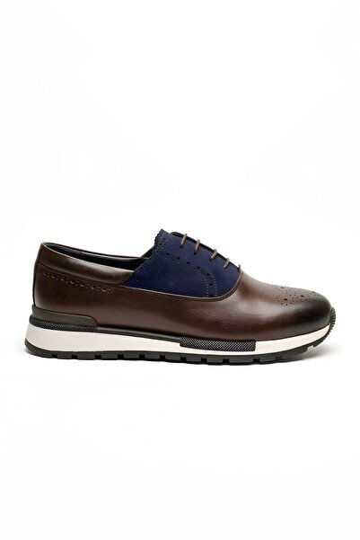 Ahmed Hamdi Bey Matya brown-navy men's leather shoes