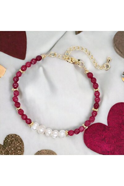 Ezera Βραχιόλι Φιλίας Natya από Κρύσταλλα Αχάτη και Μαργαριτάρια