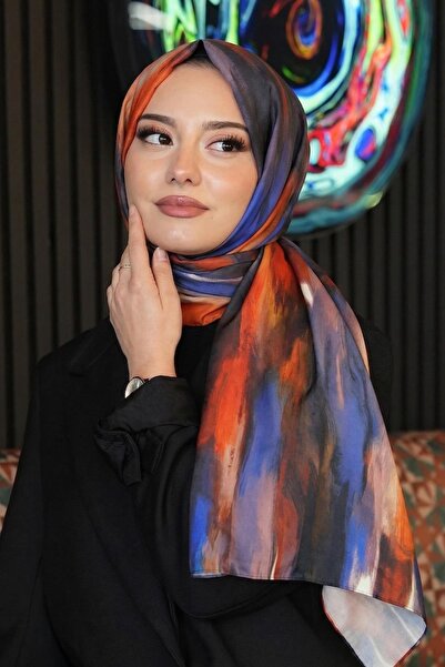 AFVENTE Мистецький візерунок Помаранчевий м'який бавовняний шарф