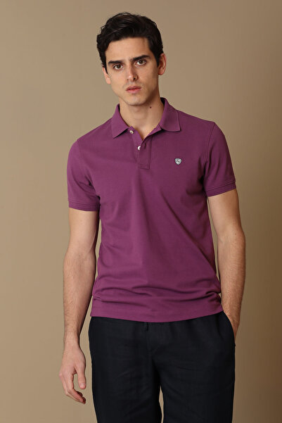 Lufian Laon Spor Polo Yaka Erkek Tişört Bordo