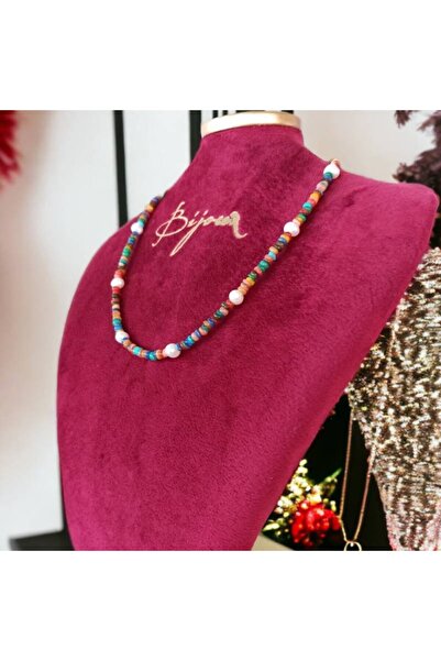 Ezera Κολιέ με μαργαριτάρια Ayana, πολύχρωμα τσιπς κοχυλιών και ασήμι 925