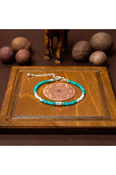 Ezera Βραχιόλι Anadi για γυναίκες από ημιπολύτιμους λίθους Αμαζονίτη και Σελη...