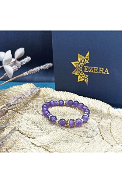 Ezera Βραχιόλι Ada με Αμέθυστο, κομψό, κρύσταλλα 8 χιλιοστών, 18 εκ.