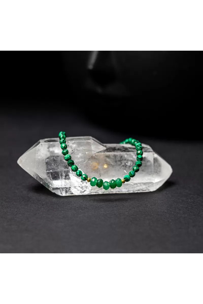 Ezera Γυναικείο βραχιόλι Vishal από συνθετικό μαλαχίτη και πράσινο νεφρίτη