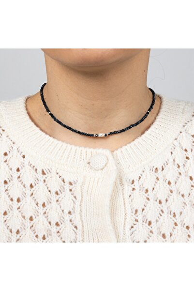 Ezera Κολιέ Mihit Choker από μπλε πέτρες νεφρίτη με κλείσιμο από ασήμι 925