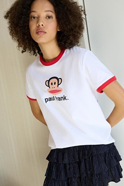 Bershka Paul Frank kontrast kısa kollu tişört