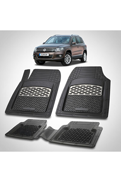 TEAMCAR ® Car Floor Mats Tray Type Compatible with Volkswagen Tiguan I (2007–...