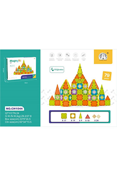 oydaş oyuncak 03-CH1044 5,5 CM MANYETİK BLOKLAR 79 PCS