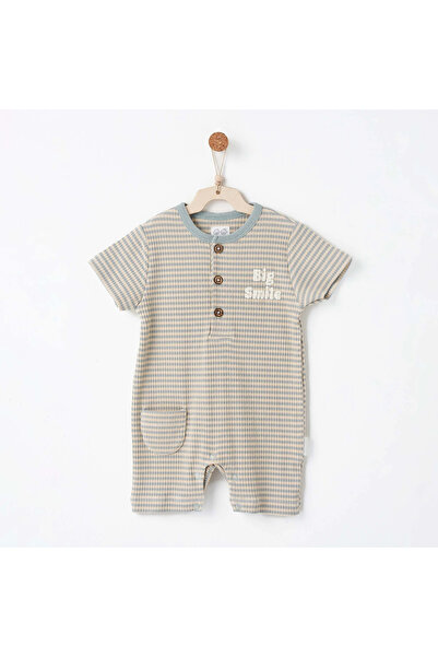 andywawa Ac26671 Bamboo Striped Jumpsuit Blue
