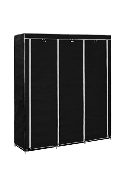 Concept Dulap cu bare și compartimente, negru, 150x45x175 cm
