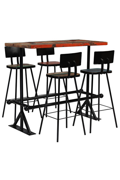 Concept Set mobilier de bar, 5 piese, multicolor, lemn masiv reciclat
