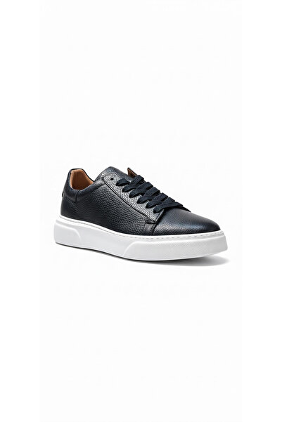 Ustalar Ayakkabı Çanta Lacivert-Beyaz Hakiki Deri Sneaker Ayakkabı 632.2501