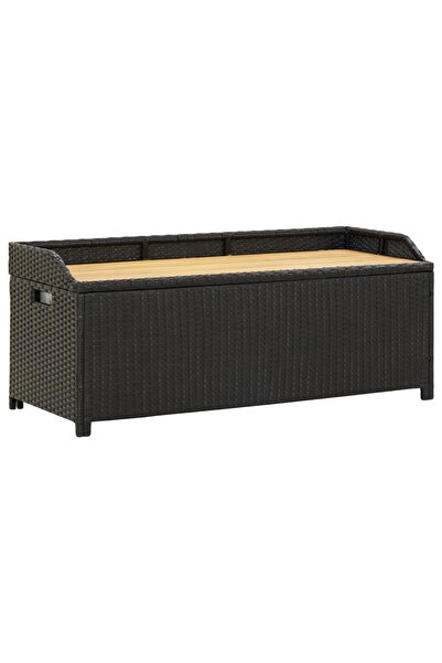 Concept Bancă de depozitare pentru grădină, negru, 120 cm, poliratan