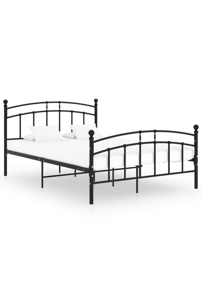 Concept Cadru de pat, negru, 200 x 200 cm, metal