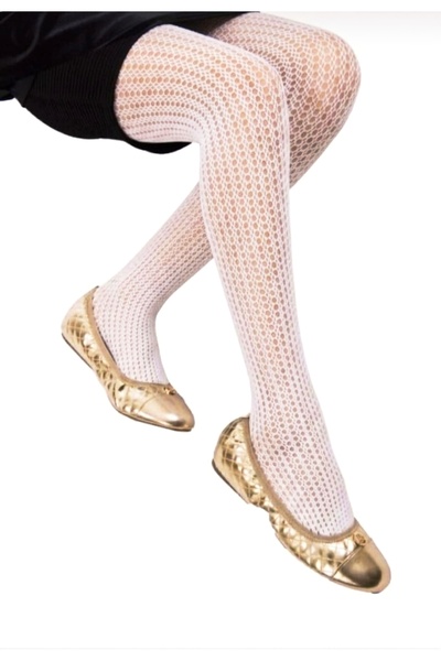 Dore Κοριτσίστικο διχτυωτό καλσόν με λευκή δαντέλα