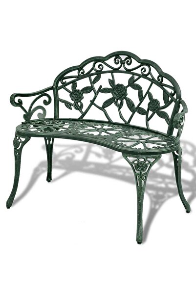 Concept Bancă de grădină, verde, 100 cm, aluminiu turnat