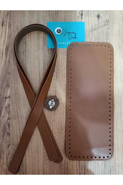 Yüncü Dede Faux Leather Coffee Knit Paper Rope Square Zara Model Bag Set Mate...