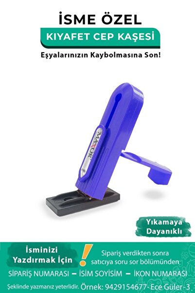 GIFTSOME Mavi Cep Kaşesi, Elbise İsim Ve Kıyafet, Defter Kitap Kaşesi Anaokul...