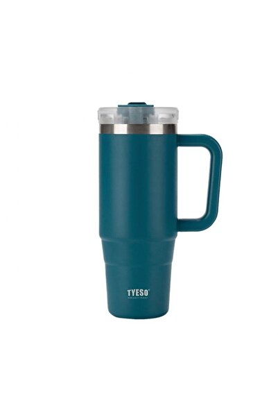 Tyeso QQ Termos Sızdırmaz Pipetli Çift Duvarlı Vakumlu 900ML Petrol Mavi