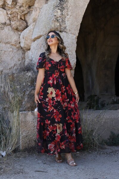 bytugcekaya Φόρεμα σιφόν με φλοράλ στάμπα