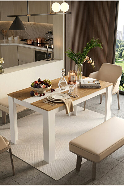 Yurudesign Future Yemek Masası 140x80 Sepet-Beyaz FR22-SW