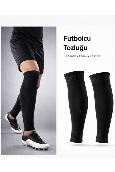 hn sport Tekmelik Tutucu Tabansız Tozluk Futbolcu Tozluğu Siyah | Kaymaz Elas...