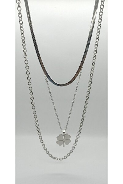 ndjewelry Silver Color Triple Combination Necklace Set