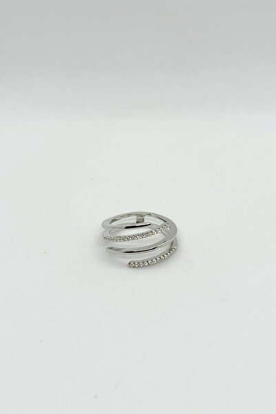 ndjewelry خاتم فضي حلزوني لامع