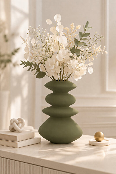 ANGDESİGN Κεραμικό Βάζο Efes-Χωρίς Σμάλτο-22 εκ. - Πράσινο •• Μοντέρνο Κεραμι...