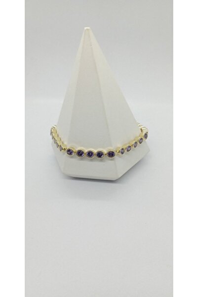ndjewelry سوار من الحجر المستدير باللون الأرجواني