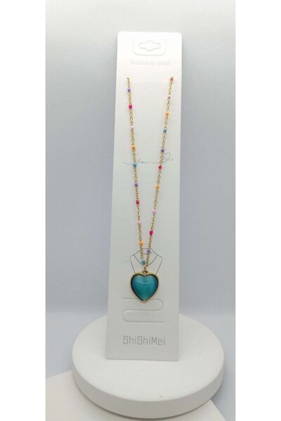 ndjewelry Blue Heart Necklace