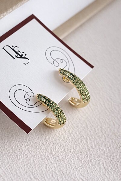 Deesse Latelier Green Stone Curve Earrings