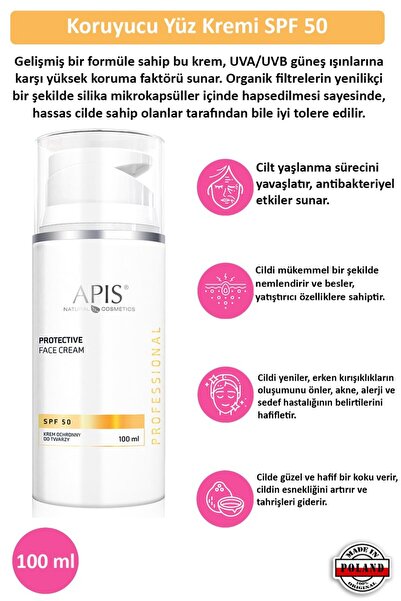 Apis Natural Cosmetics كريم الوجه للحماية من الشمس SPF 50 - 100 مل