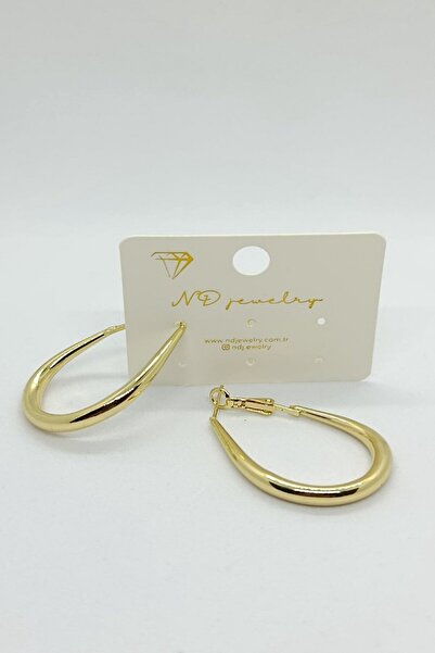 ndjewelry حلق دائري ذهبي (متوسط الحجم)