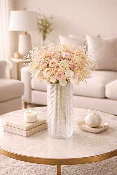 ANGDESİGN Κρυστάλλινο Βάζο Διαφανές-30εκ •• Διακόσμηση Σπιτιού Μοντέρνο Βάζο ...