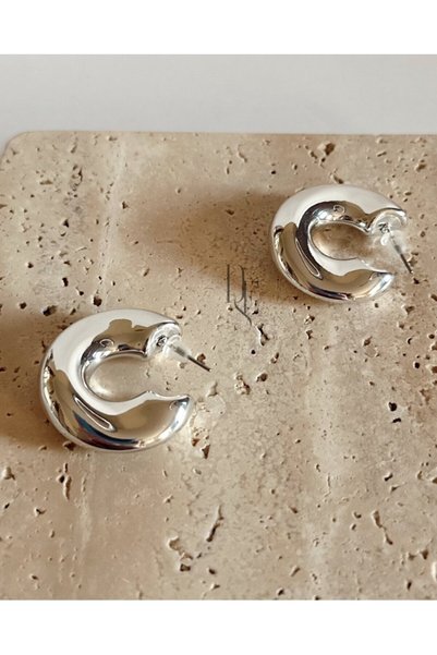 Deesse Latelier Silver asymmetric ring earrings