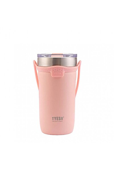 Tyeso كوب سول ميت مفرغ من الفولاذ المقاوم للصدأ وحزام سيليكون 550 مل وردي