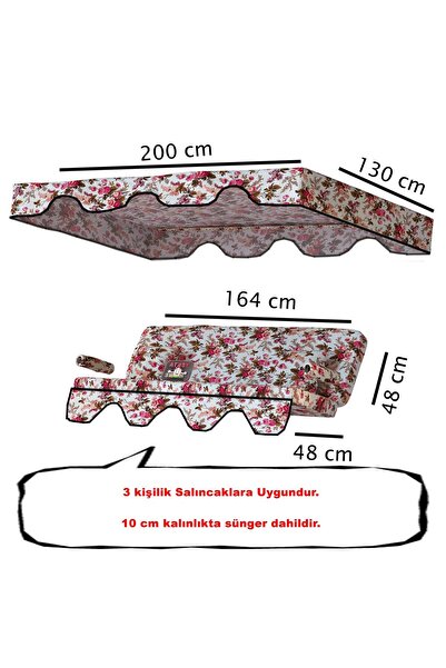 Yekta Home İngiliz 3 kişilik Salıncak Minder Takımı . Yastık Tente Kolluk Min...