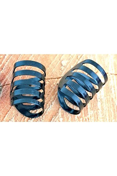 Monalisa Home Black Steel Double Unisex Cartilage Earrings