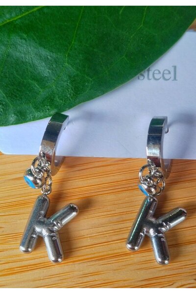 Monalisa Home Silver Color Letter K Luxury Flashy Clip Earrings
