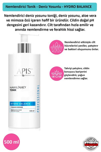 Apis Natural Cosmetics Nemlendirici Tonik - Deniz Yosunlu - HYDRO BALANCE - 5...