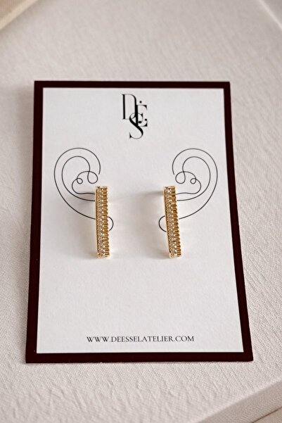 Deesse Latelier Gold Stone Curve Earrings