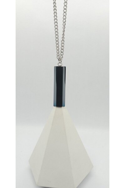 ndjewelry Silver Color Plate End Steel Necklace (65 cm)