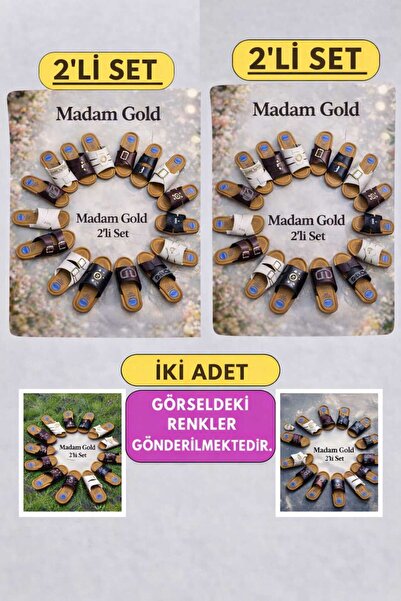 madam gold Σετ 2 γυναικείες καλοκαιρινές και χειμερινές παντόφλες, καθημερινέ...