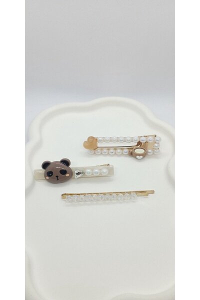 ndjewelry Brown Teddy Bear and Pearl Set Buckle