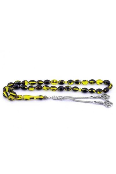 Midyat Gümüş Dünyası Men's Moire Powder Amber Prayer Beads