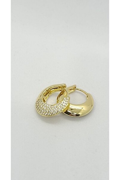 ndjewelry Aura Sparkling Gold Hoop Earrings