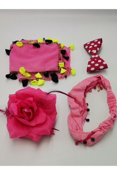 Monalisa Home Colorful Patterned Crown Buckle Bandana Set